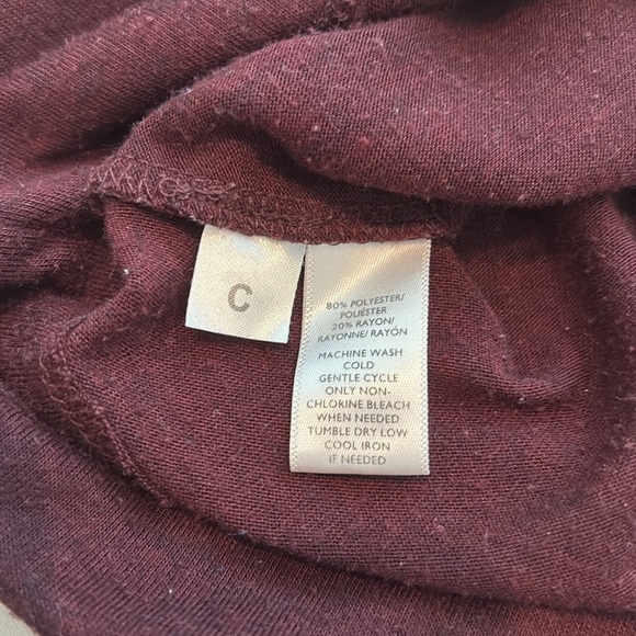 Ann Taylor Loft Burgundy L/S Cowl Neck Pullover. Small - Picture 6 of 10